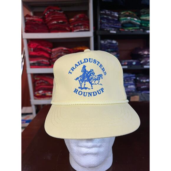 Vintage Cowboy Roper Snapback Hat Traildusters Round Up Horse Cap Headwear - Picture 1 of 8